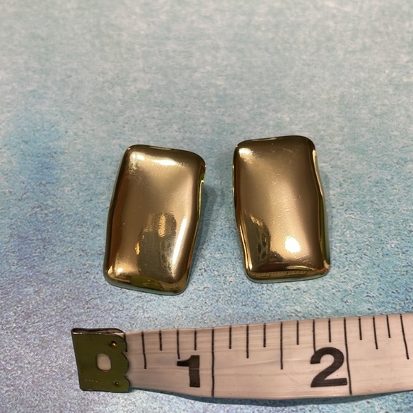 Gold Rectangle Earrings - Picture 14 of 15